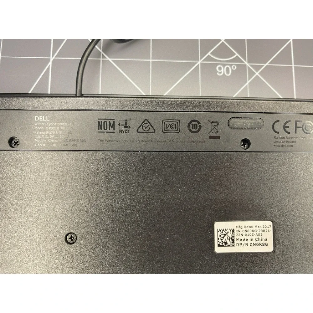 Dell KB216b USB Wired Keyboard Black Slim Quiet Keys for PC/Laptop Tested/works